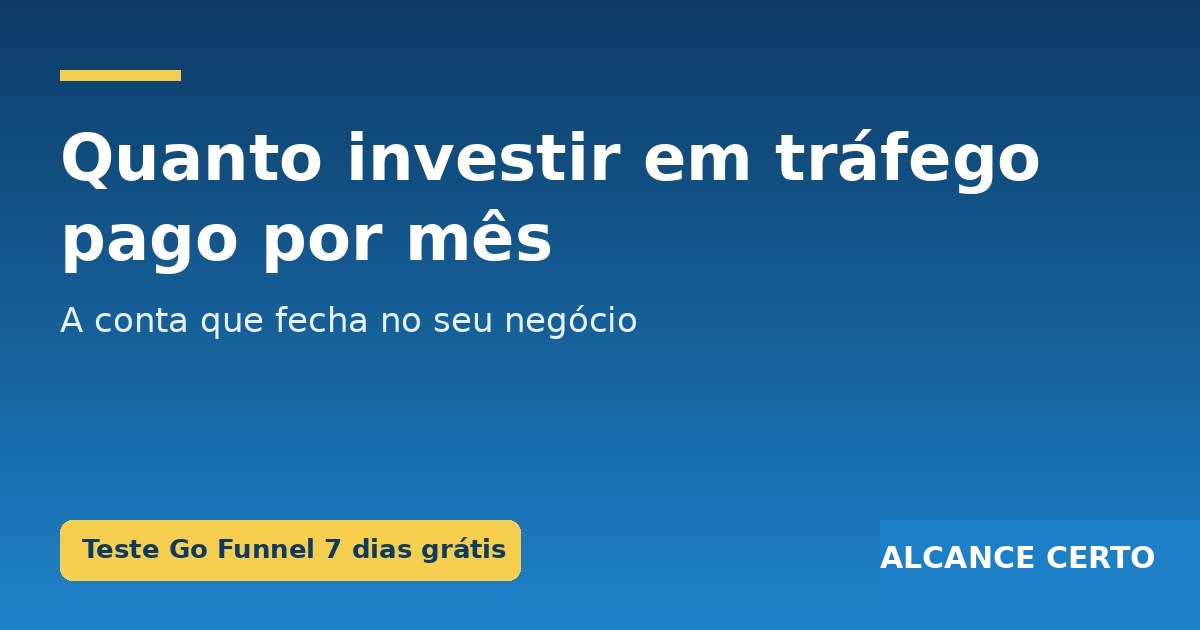 Quanto investir em tráfego pago por mês? A conta que eu faço com cada cliente